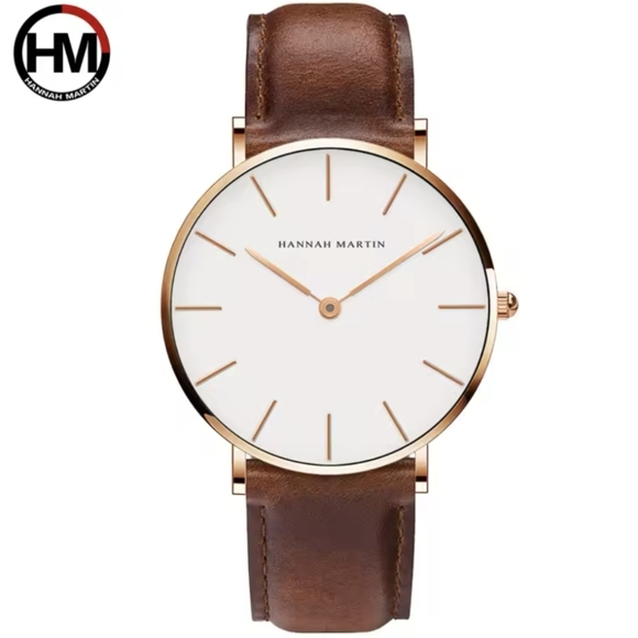 Other - Elegant Brown Leather Strap Watch